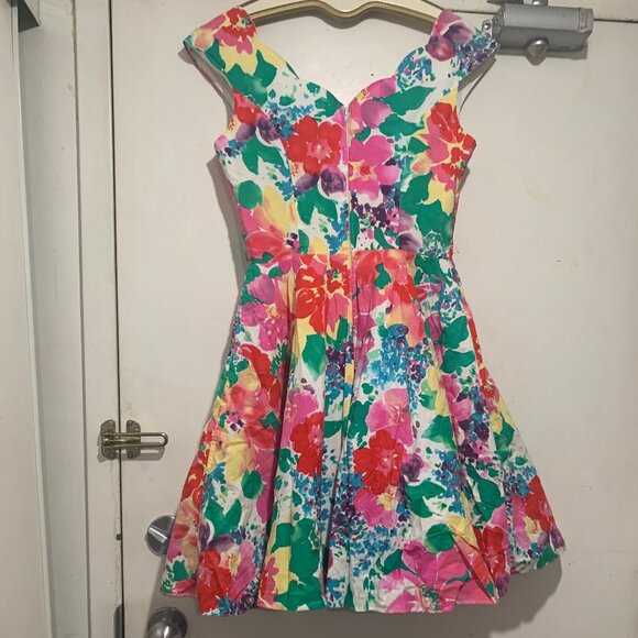 VINTAGE ALGO-ETTES MIDI FLORAL PRINT BELTED DRESSES SIZE 11/12 - Picture 3 of 10